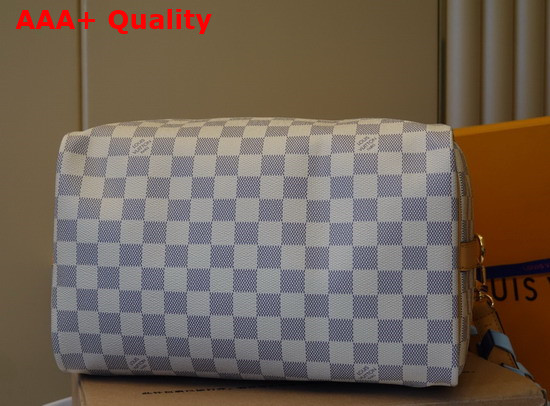 Louis Vuitton Damier Azur Canvas Speedy Bandouliere 30 Features a Detachable Braided Strap in Leather N50054 Replica