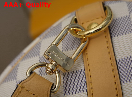 Louis Vuitton Damier Azur Canvas Speedy Bandouliere 30 Features a Detachable Braided Strap in Leather N50054 Replica