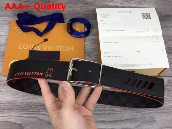 Louis Vuitton Damier Cobalt Race Print 40mm Reversible Belt M0156S Replica