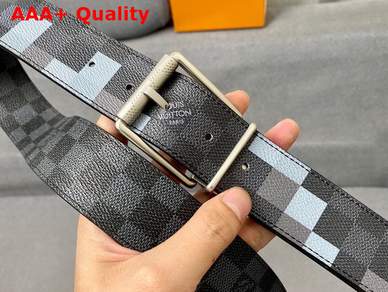 Louis Vuitton Damier Graphite 3D Coated Canvas Belt Gray Replica