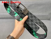 Louis Vuitton Damier Graphite 3D Coated Canvas Belt Green Replica