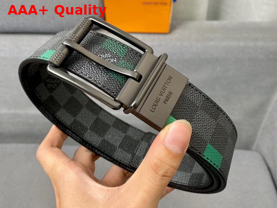 Louis Vuitton Damier Graphite 3D Coated Canvas Belt Green Replica