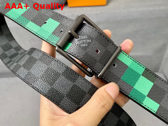 Louis Vuitton Damier Graphite 3D Coated Canvas Belt Green Replica