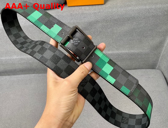 Louis Vuitton Damier Graphite 3D Coated Canvas Belt Green Replica