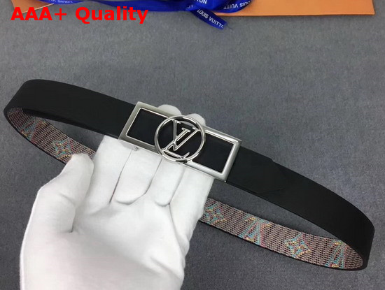 Louis Vuitton Dauphine 25mm Reversible Belt Blue Monogram LV POP Print MP136U Replica