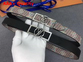 Louis Vuitton Dauphine 25mm Reversible Belt Blue Monogram LV POP Print MP136U Replica