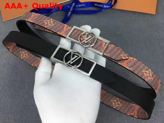 Louis Vuitton Dauphine 25mm Reversible Belt Pink Monogram LV POP Print MP139U Replica