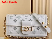 Louis Vuitton Dauphine East West Handbag in White Calfskin Leather M20739 Replica