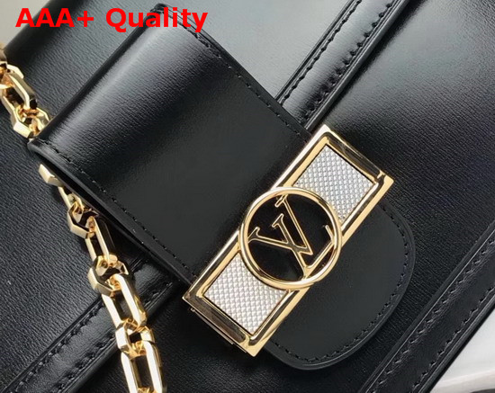 Louis Vuitton Dauphine MM Black Smooth Calf Leather M55821 Replica