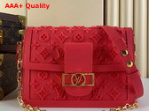 Louis Vuitton Dauphine MM Fluo Pink Tufted Grained Calfskin Leather Replica