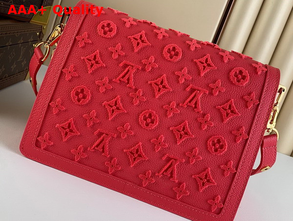 Louis Vuitton Dauphine MM Fluo Pink Tufted Grained Calfskin Leather Replica