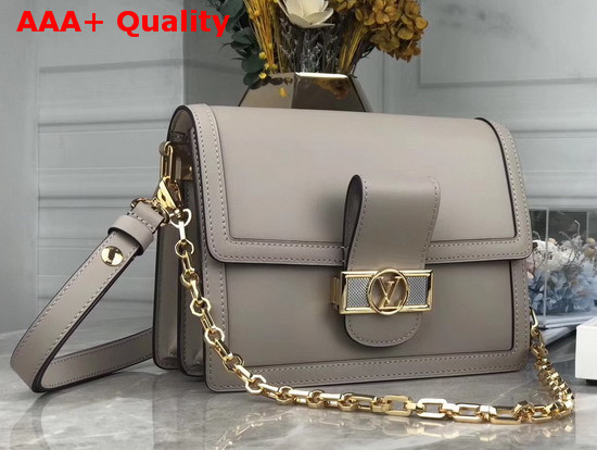 Louis Vuitton Dauphine MM Galet Gray Smooth Calf Leather M55835 Replica