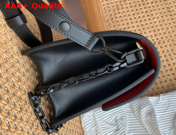 Louis Vuitton Dauphine MM Handbag in Black See Through Signature Leather Replica