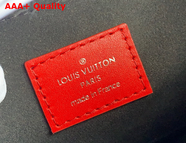 Louis Vuitton Dauphine MM Handbag in Red See Through Signature Leather Replica