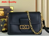 Louis Vuitton Dauphine Soft MM Handbag in Black Calfskin M25209 Replica