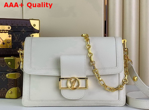 Louis Vuitton Dauphine Soft MM Handbag in White Calfskin M25050 Replica