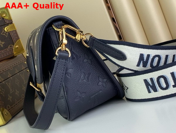 Louis Vuitton Diane PM Satchel Bag in Navy Blue Cream Monogram Empreinte Leather M47161 Replica