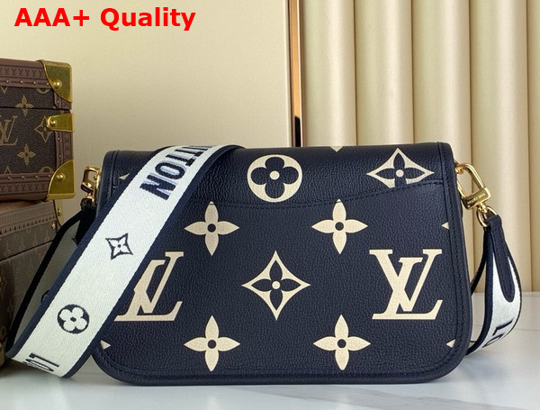 Louis Vuitton Diane PM Satchel Bag in Navy Blue Cream Monogram Empreinte Leather M47161 Replica