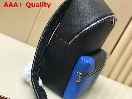 Louis Vuitton Discovery Backpack Blue Monochrome Taiga Leather M30735 Replica