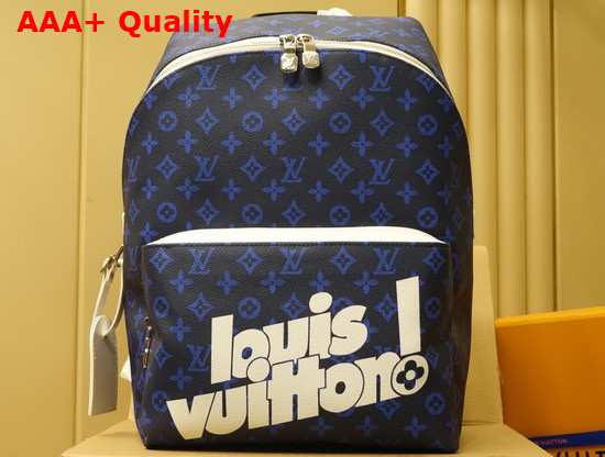 Louis Vuitton Discovery Backpack Blue Monogram Canvas Replica