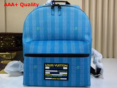 Louis Vuitton Discovery Backpack Gradient Blues of Damier Stripes Canvas M59913 Replica