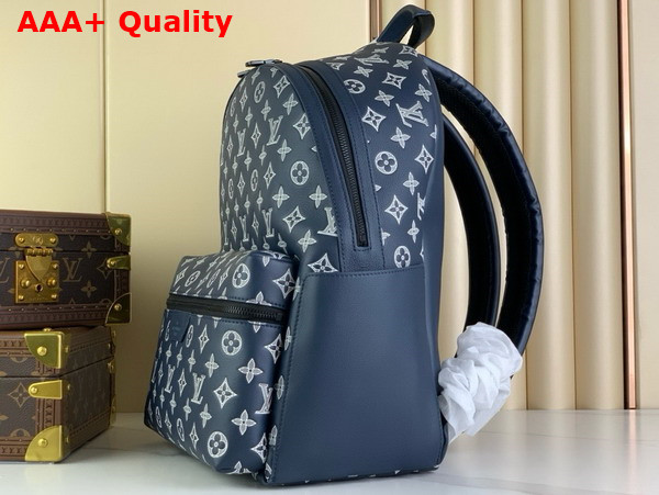 Louis Vuitton Discovery Backpack Ink Blue White Monogram Shadow Calf Leather M24760 Replica