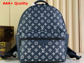 Louis Vuitton Discovery Backpack Ink Blue White Monogram Shadow Calf Leather M24760 Replica