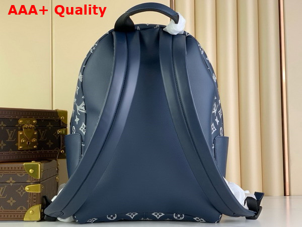 Louis Vuitton Discovery Backpack Ink Blue White Monogram Shadow Calf Leather M24760 Replica