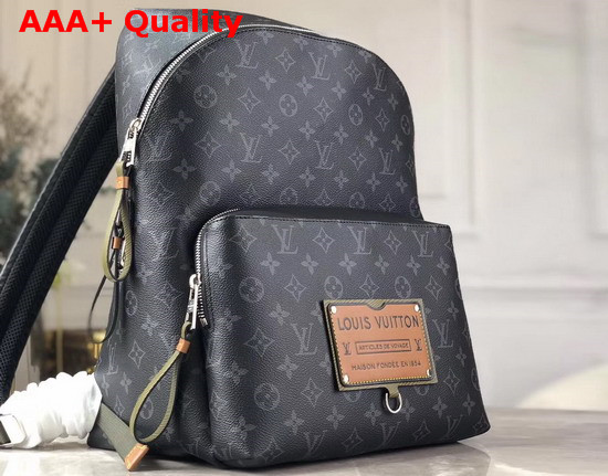 Louis Vuitton Discovery Backpack in Monogram Eclipse Canvas with an Embossed Leather Patch M45218 Replica