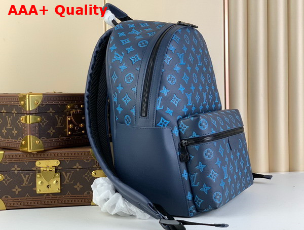 Louis Vuitton Discovery Backpack in Navy River Blue Calf Leather with Embossed Monogram Pattern Replica