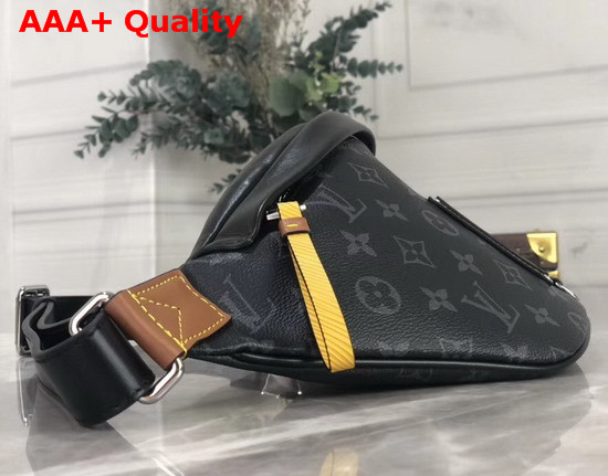 Louis Vuitton Discovery Bumbag in Monogram Eclipse Canvas with an Embossed Leather Patch for the Gaston Labels Collection M45220 Replica