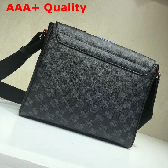 Louis Vuitton District Messenger Damier Graphite Canvas with Embroidered Tufted and Printed Patches N40040 Replica