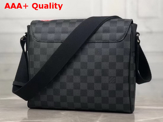 Louis Vuitton District PM Messenger Bag in Damier Graphite Canvas Overprinted with a Map of the World N40238 Replica