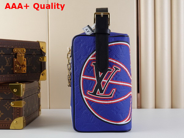 Louis Vuitton Dopp Kit Bag Blue Embossed Taurillon Leather Part of Louis Vuitton NBA Collaboration M21106 Replica