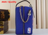 Louis Vuitton Dopp Kit Bag Blue Embossed Taurillon Leather Part of Louis Vuitton NBA Collaboration M21106 Replica