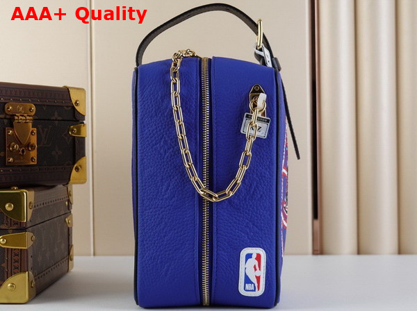 Louis Vuitton Dopp Kit Bag Blue Embossed Taurillon Leather Part of Louis Vuitton NBA Collaboration M21106 Replica