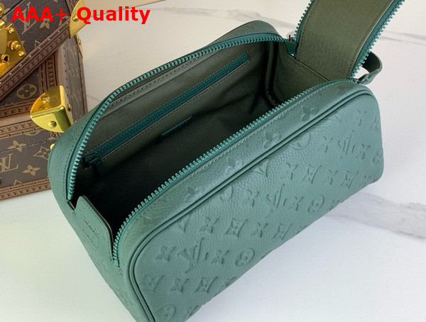 Louis Vuitton Dopp Kit Forest Green Taurillon Monogram Embossed Cowhide Leather M24442 Replica