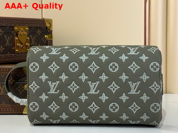 Louis Vuitton Dopp Kit Khaki Monogram Shadow Calf Leather M12651 Replica