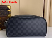 Louis Vuitton Dopp Kit Toilet Pouch Damier Graphite Canvas M40127 Replica