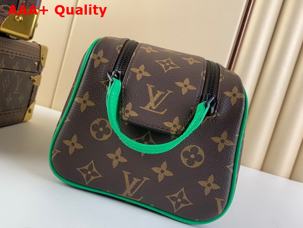 Louis Vuitton Dopp Kit Toilet Pouch Monogram Macassar Coated Canvas and Minty Green Cowhide Leather M46253 Replica