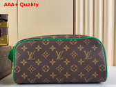 Louis Vuitton Dopp Kit Toilet Pouch Monogram Macassar Coated Canvas and Minty Green Cowhide Leather M46253 Replica