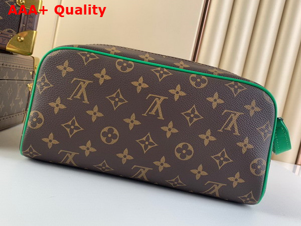 Louis Vuitton Dopp Kit Toilet Pouch Monogram Macassar Coated Canvas and Minty Green Cowhide Leather M46253 Replica