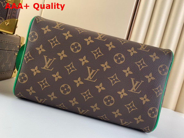 Louis Vuitton Dopp Kit Toilet Pouch Monogram Macassar Coated Canvas and Minty Green Cowhide Leather M46253 Replica