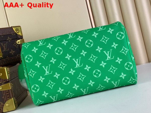 Louis Vuitton Dopp Kit Toilet Pouch in Green Taiga Cowhide Leather and Monogram Coated Canvas Replica