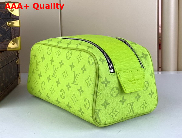 Louis Vuitton Dopp Kit Toilet Pouch in Neon Yellow Monogram Coated Canvas and Taiga Cowhide Leather M10144 Replica