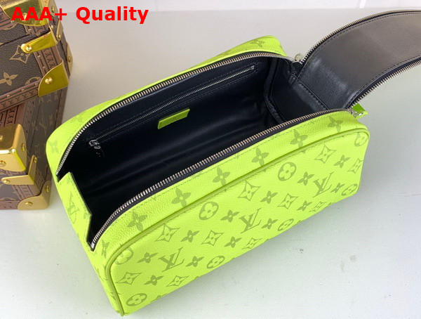 Louis Vuitton Dopp Kit Toilet Pouch in Neon Yellow Monogram Coated Canvas and Taiga Cowhide Leather M10144 Replica