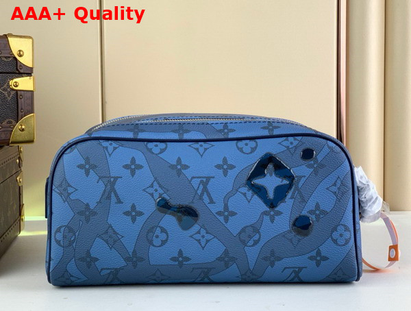 Louis Vuitton Dopp Kit Toiletry Bag in Abyss Blue Monogram Aquagarden Coated Canvas Replica