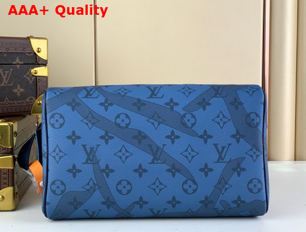 Louis Vuitton Dopp Kit Toiletry Bag in Abyss Blue Monogram Aquagarden Coated Canvas Replica