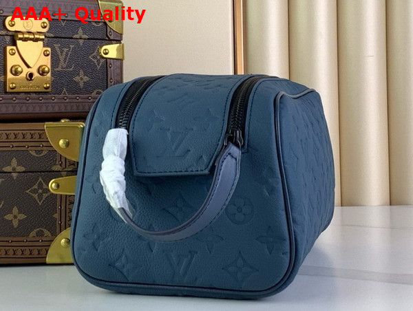 Louis Vuitton Dopp Kit in Blue Taurillon Monogram Leather Replica