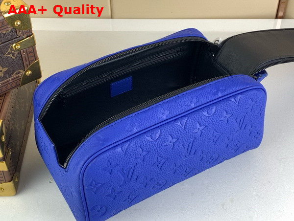 Louis Vuitton Dopp Kit in Electric Blue Taurillon Monogram Leather Replica